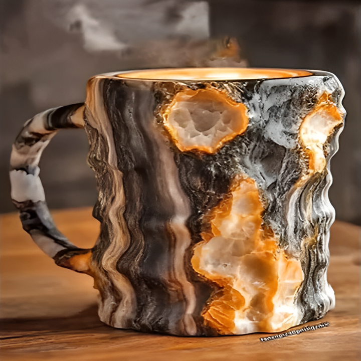 BowLift | GemCup Crystal Coffee Mug – Elegant 300ml Mineral-Inspired Glass Cup