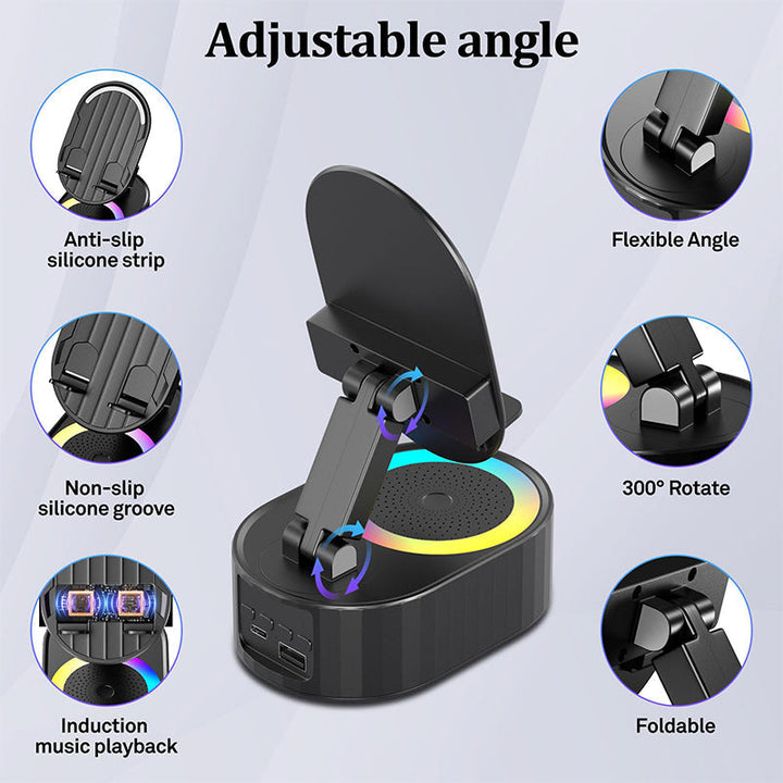 BowLift | 360° Adjustable Phone Stand with Built-in Bluetooth Speaker
