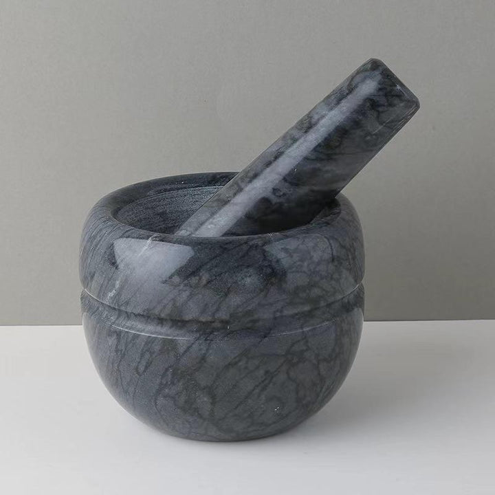 BowLift | Marble Mortar and Pestle;  
Size: 13*13*9cm;  
Pestle: R5*15cm;