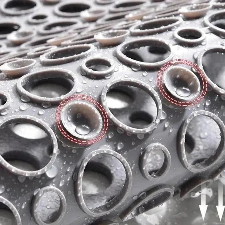 Anti-Slip Shower Mat with Suction Cups and Drainage Holes
