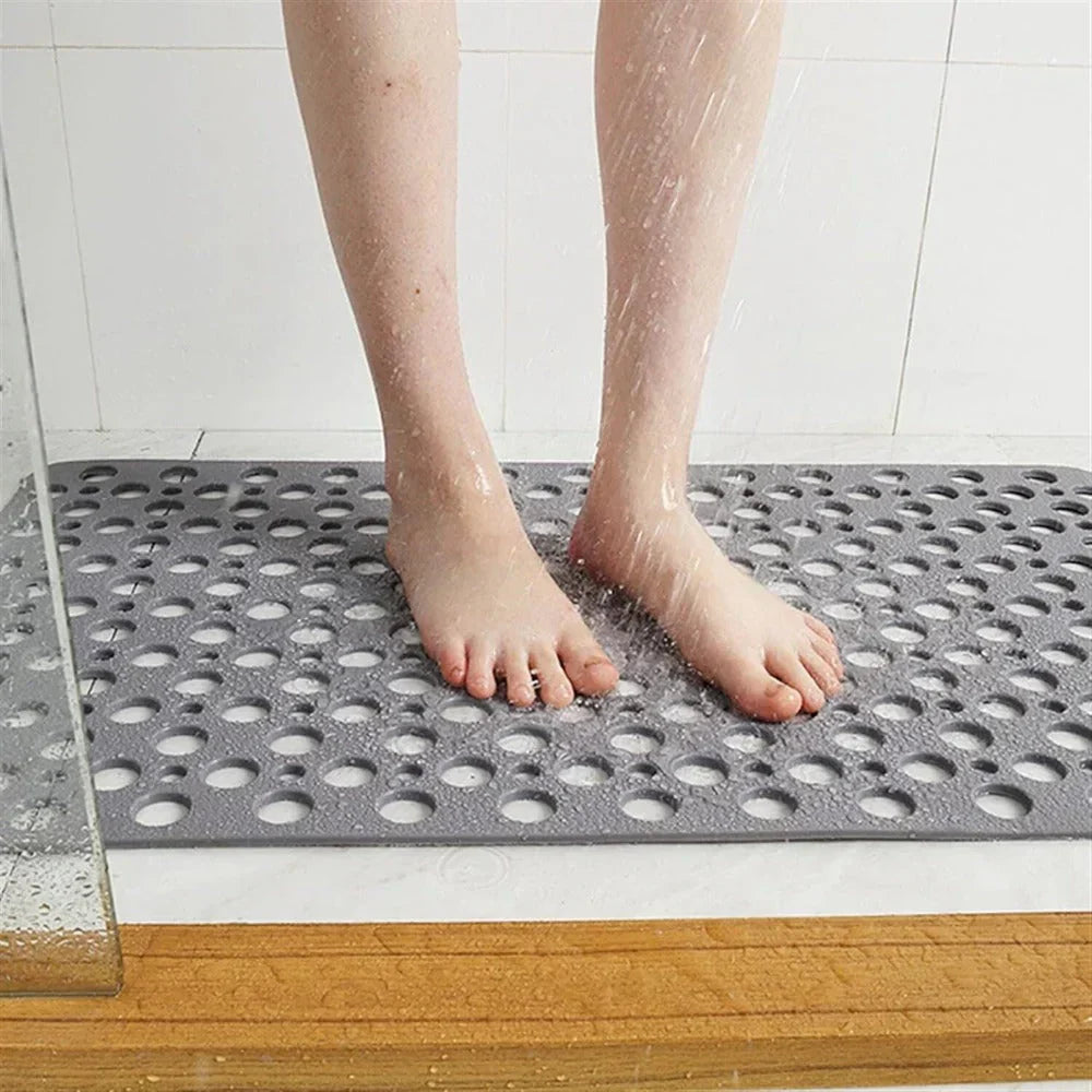 Anti-Slip Shower Mat with Suction Cups and Drainage Holes