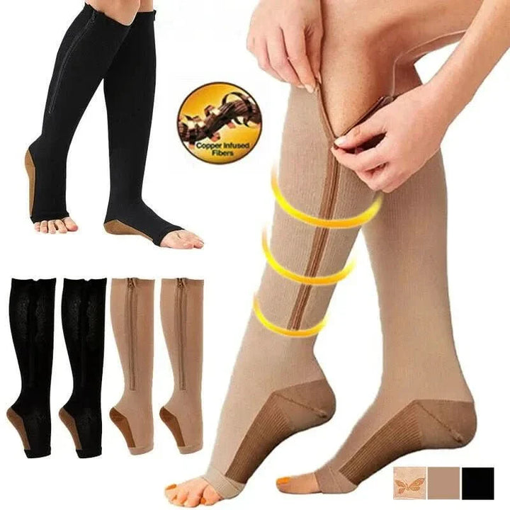 BowLift | Compression stockings with zipper for improved circulation