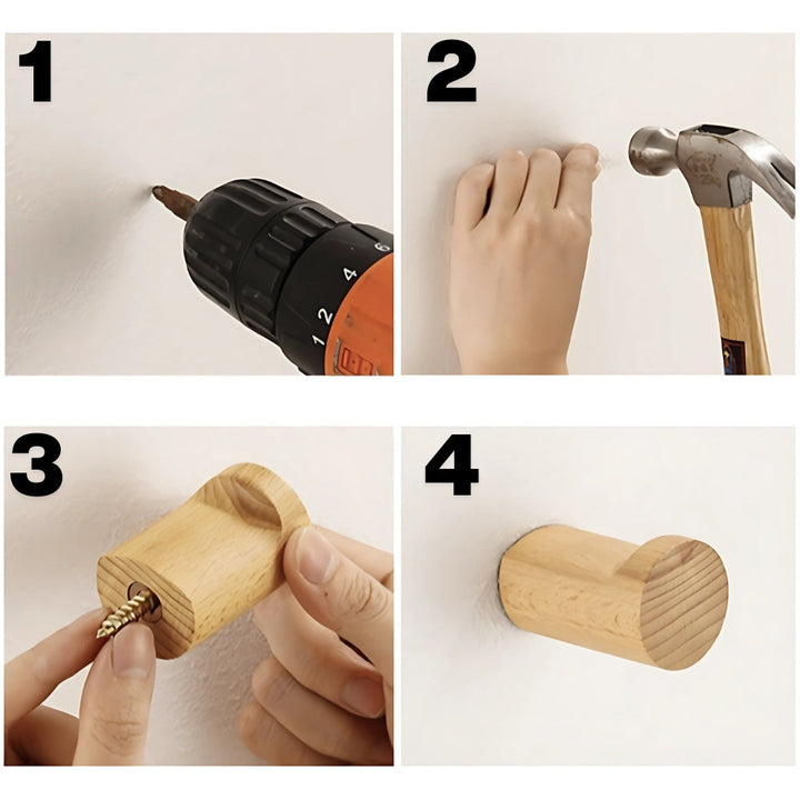 BowLift | Minimalist Beech Wood Wall-Mounted Hook