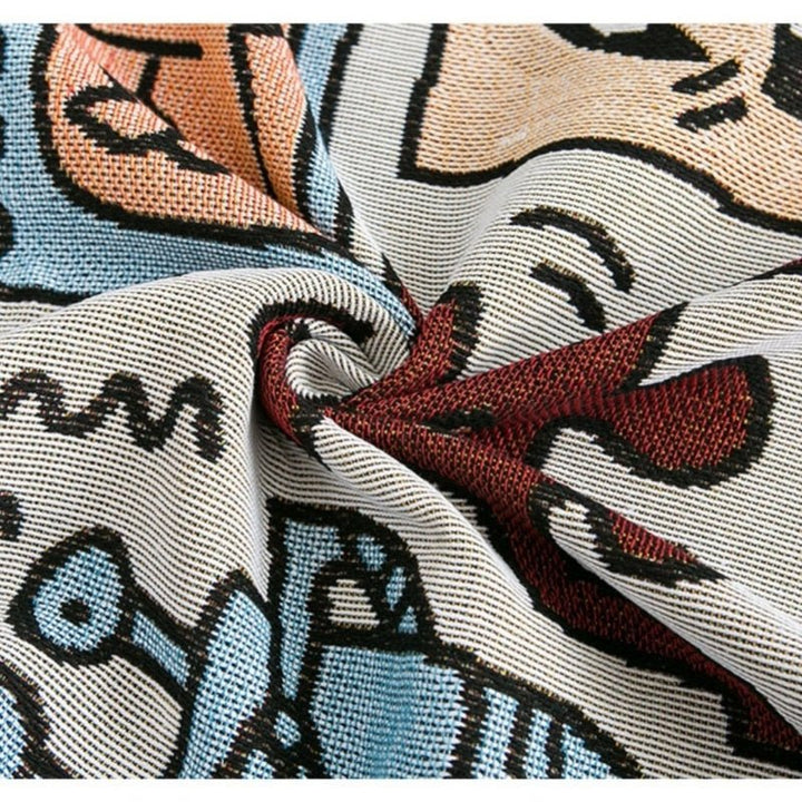 Keith Haring Puzzle Throw Blanket with Jacquard Pattern