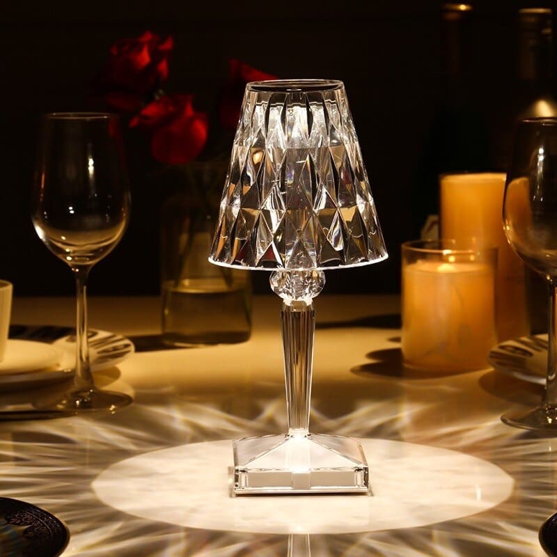 Elegant Crystal Table Lamp for Living Room Bowlift