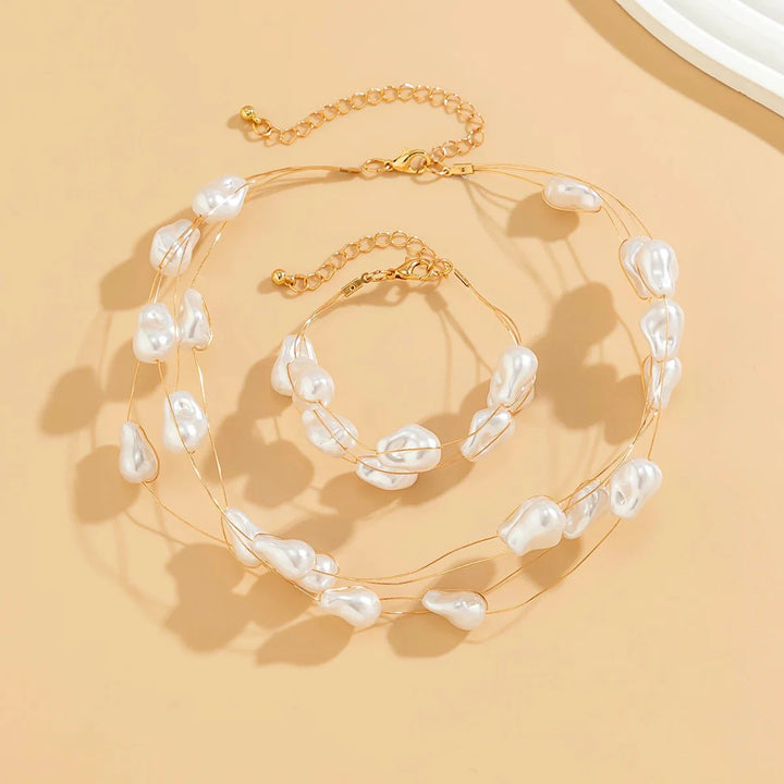 BowLift | Layered Strung Pearls Bracelet and Necklace