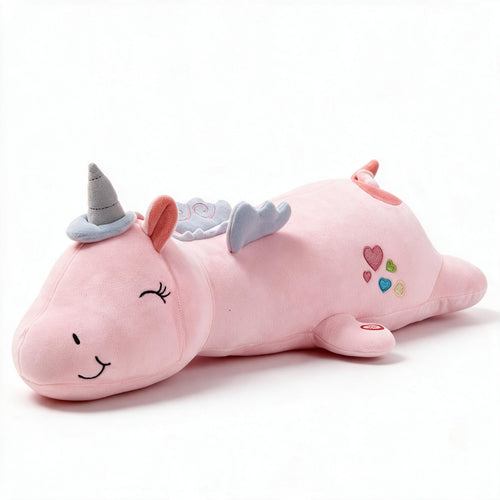 Glowing unicorn plush toy with color-changing LED, 60 cm