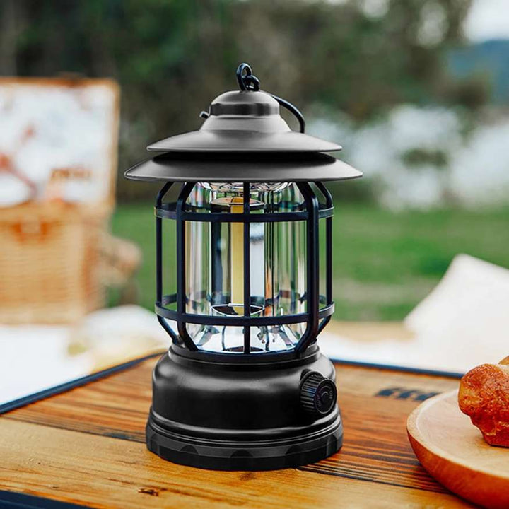 BowLift | Rechargeable LED Camping Lantern | Vintage-Style, Dimmable Light for Outdoor Adventures & Home Emergencies