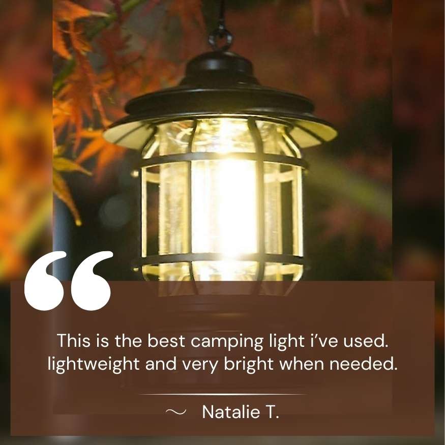 BowLift | Rechargeable LED Camping Lantern | Vintage-Style, Dimmable Light for Outdoor Adventures & Home Emergencies