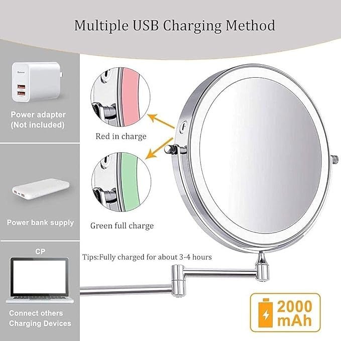 BowLift | LUMIVIEW – Rechargeable LED Magnifying Mirror with Touch Control