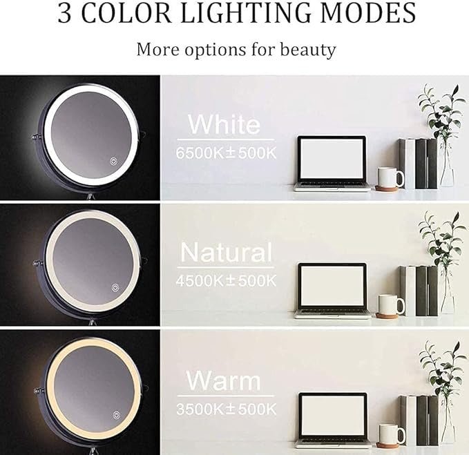 BowLift | LUMIVIEW – Rechargeable LED Magnifying Mirror with Touch Control