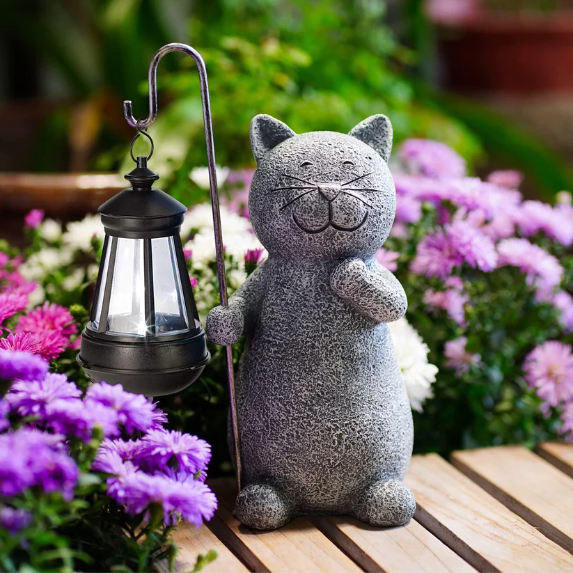 EnchantedKitty - Elegant Decorative Cat for Outdoor Space Bowlift
