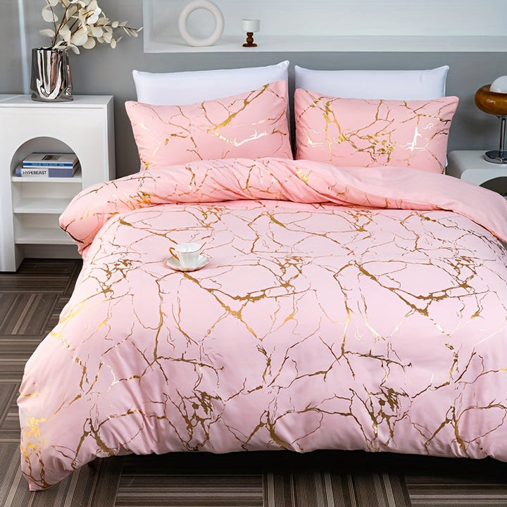 BowLift | Marble Print Luxury Duvet Cover Set