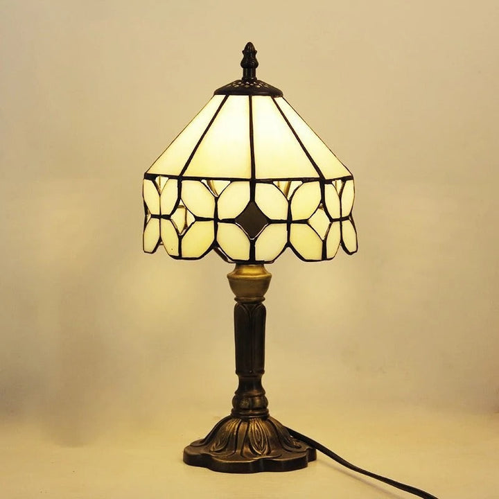 Vintage Tiffany Glass Retro Baroque LED Table Lamp E27 Bowlift