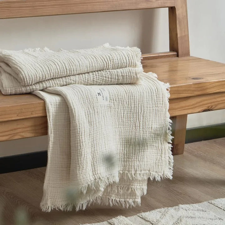 BowLift | Allison Tassel Cotton Blanket 100% Woven Throw Blanket