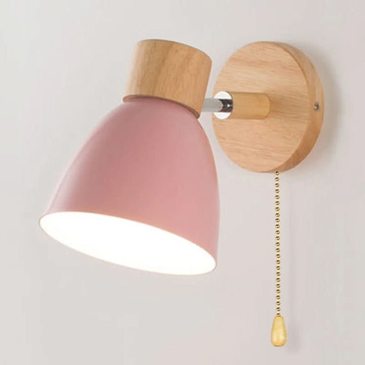 BowLift | Nordic Wood Hanging Wall Light with Pull Switch