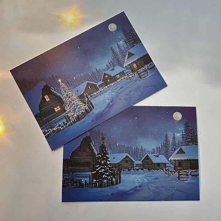 BowLift | Happy Christmas Village  Light-Up Led Postcard