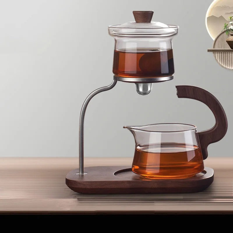 BowLift | Walnut Signature One-Key Glass Tea Set