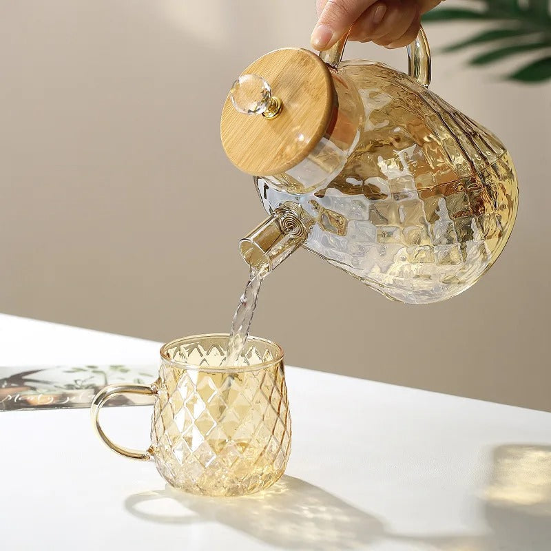 BowLift | Classic Crystal Teapot | Glass & Wood