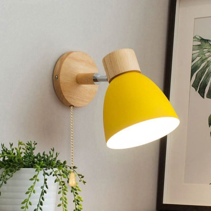 BowLift | Nordic Wood Hanging Wall Light with Pull Switch