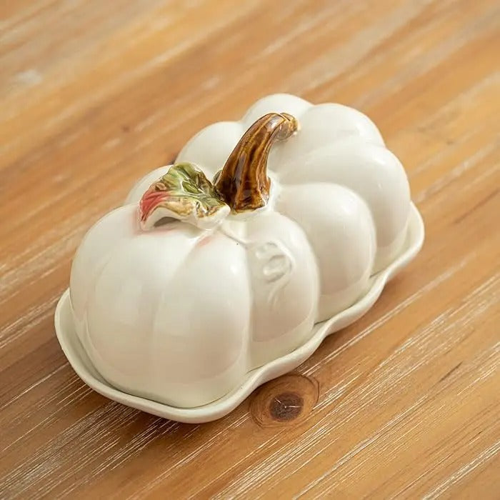 BowLift | Pumpkin-Shaped Ceramic Plate | Rustic Fall Tableware | Durable & Dishwasher Safe | PumpkinWare