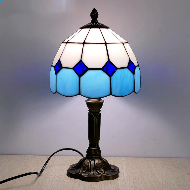 Vintage Tiffany Glass Retro Baroque LED Table Lamp E27 Bowlift