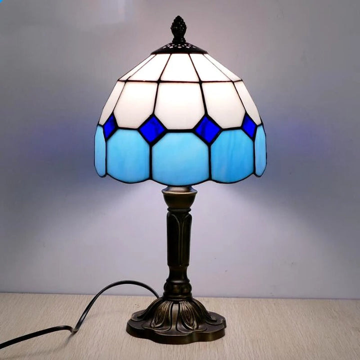 Vintage Tiffany Glass Retro Baroque LED Table Lamp E27 Bowlift