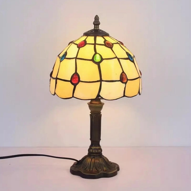Vintage Tiffany Glass Retro Baroque LED Table Lamp E27 Bowlift