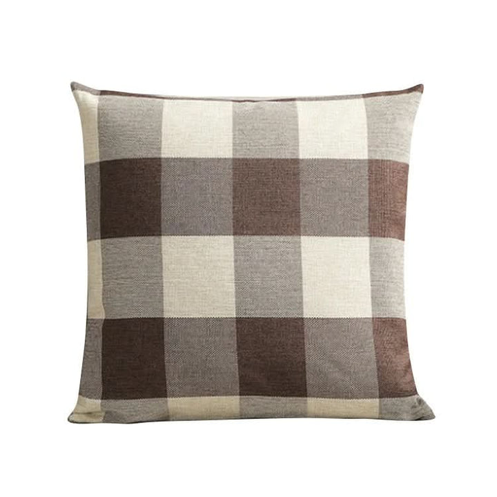 BowLift | Checked Plaid Pillowcase 45x45 cm Cotton Blend Cushion Cover
