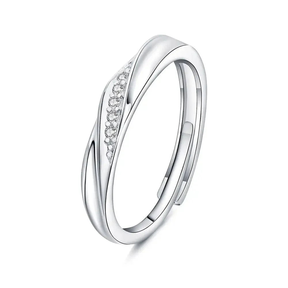 BowLift | Minimal Wave Textured Couples Rings
