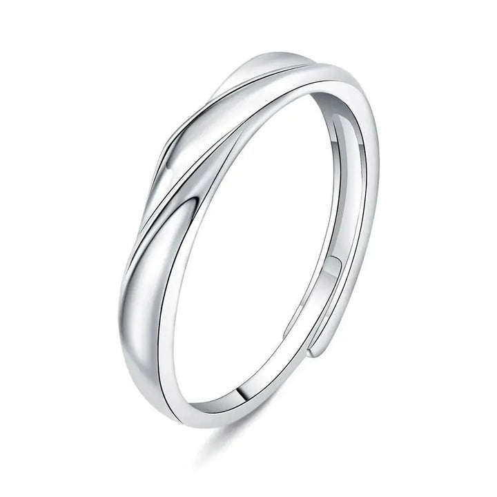BowLift | Minimal Wave Textured Couples Rings