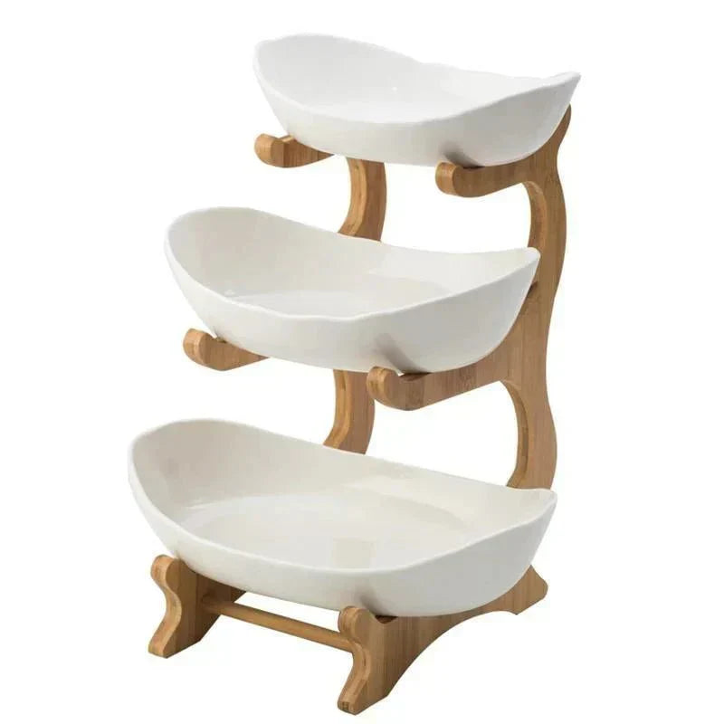 BowLift | BambuNest – Modern Bamboo Fruit Basket with Removable Trays & Multi-Tier Design