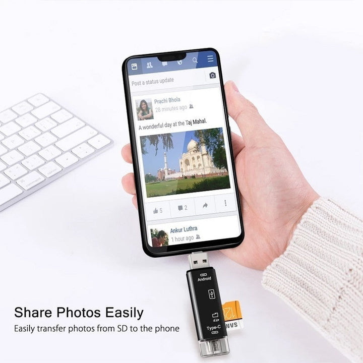 5 in 1 Micro SD Card Reader with 32 GB SD Card Bowlift