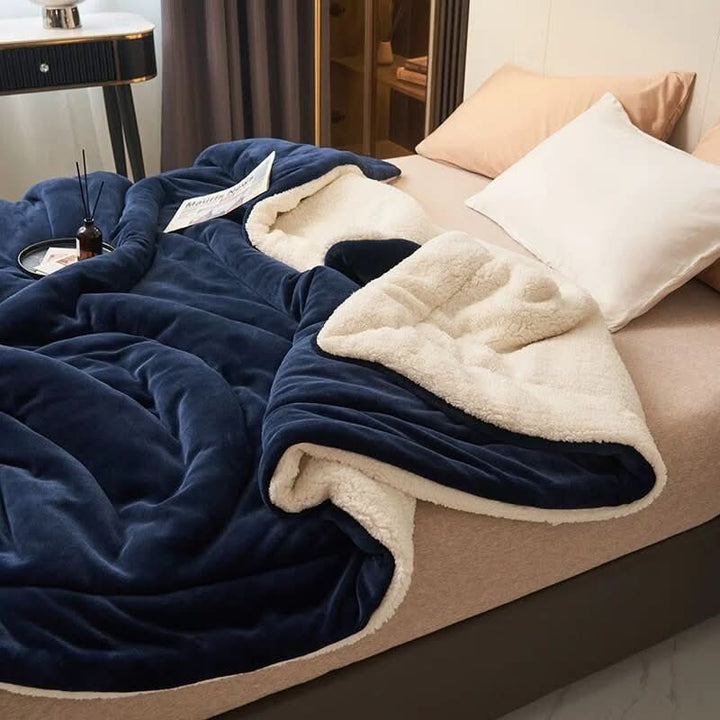 BowLift | Reversible Sherpa Fleece Blanket for Bed and Sofa