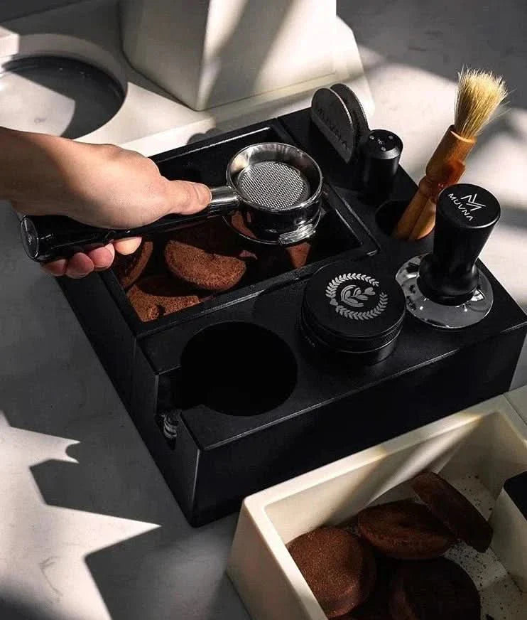BowLift | Multifunctional Coffee Tamping Station – Adjustable Knock Box