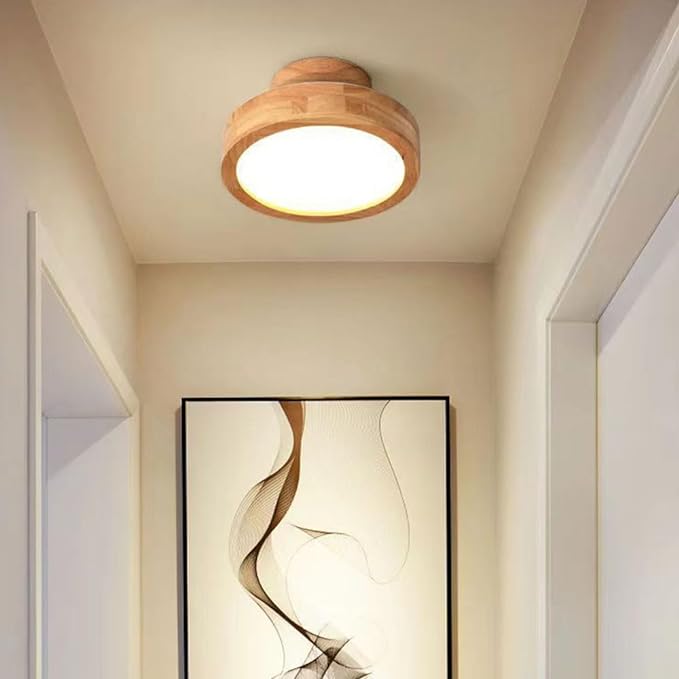 BowLift | Ceiling Light Wood Frame Flush Mount Lamp