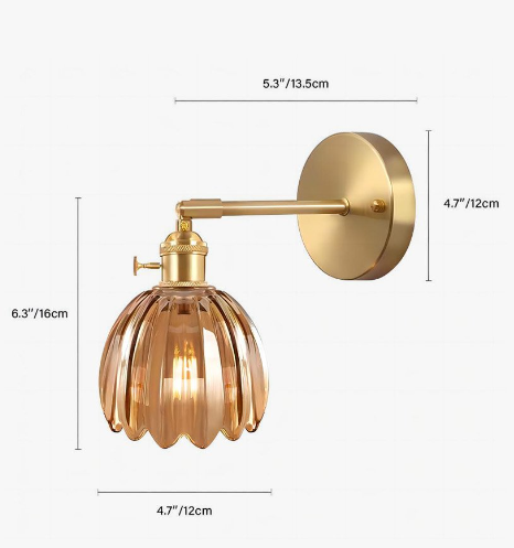 BowLift | Wall Light Vintage Glass Brass Sconce