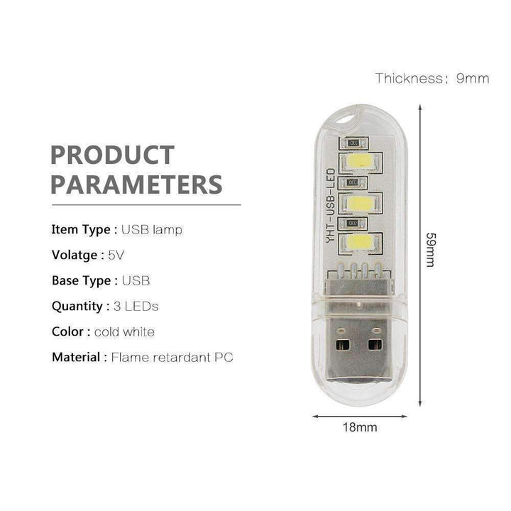 BowLift | Mini USB LED Night Light - Cold White Lamp