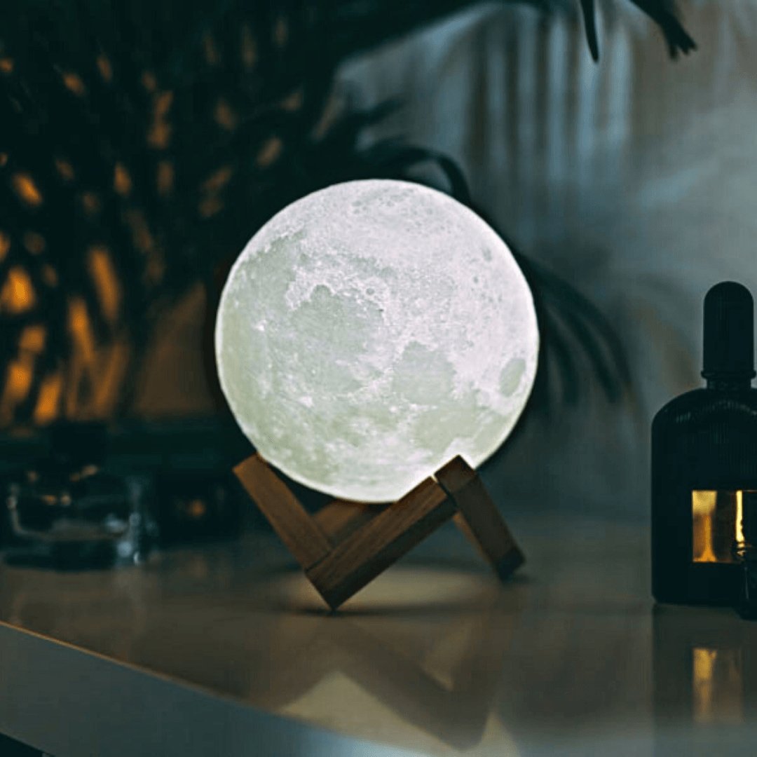 BowLift | Magical Moon Lamp - with Wireless Touch Control and Wooden Stand