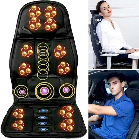 BowLift | 8 Mode Massage Seat Cushion with Heated Back-Neck Pillow for Car & Home