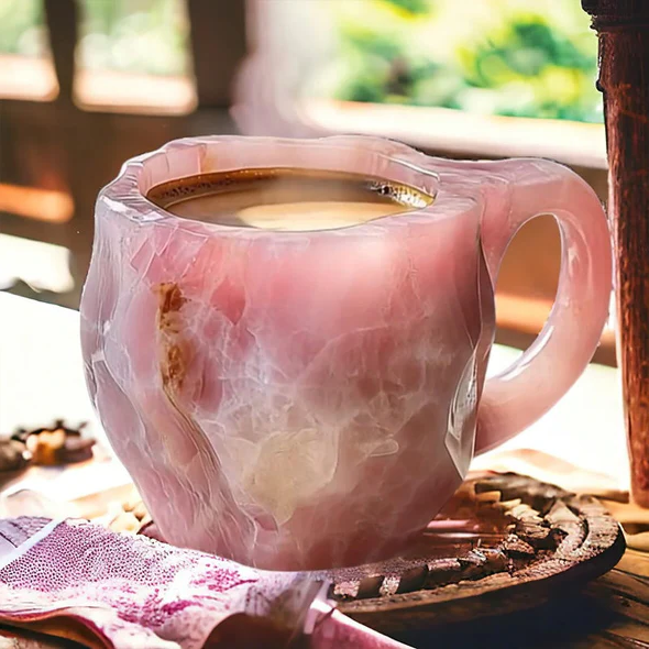 BowLift | GemCup Crystal Coffee Mug – Elegant 300ml Mineral-Inspired Glass Cup