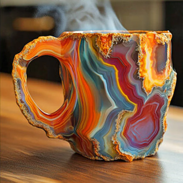 BowLift | GemCup Crystal Coffee Mug – Elegant 300ml Mineral-Inspired Glass Cup