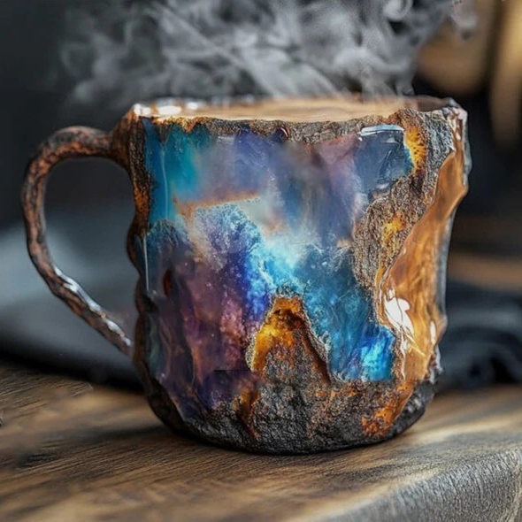 BowLift | GemCup Crystal Coffee Mug – Elegant 300ml Mineral-Inspired Glass Cup