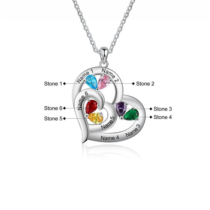BowLift | Personalized Name & Birthstone Heart Necklace