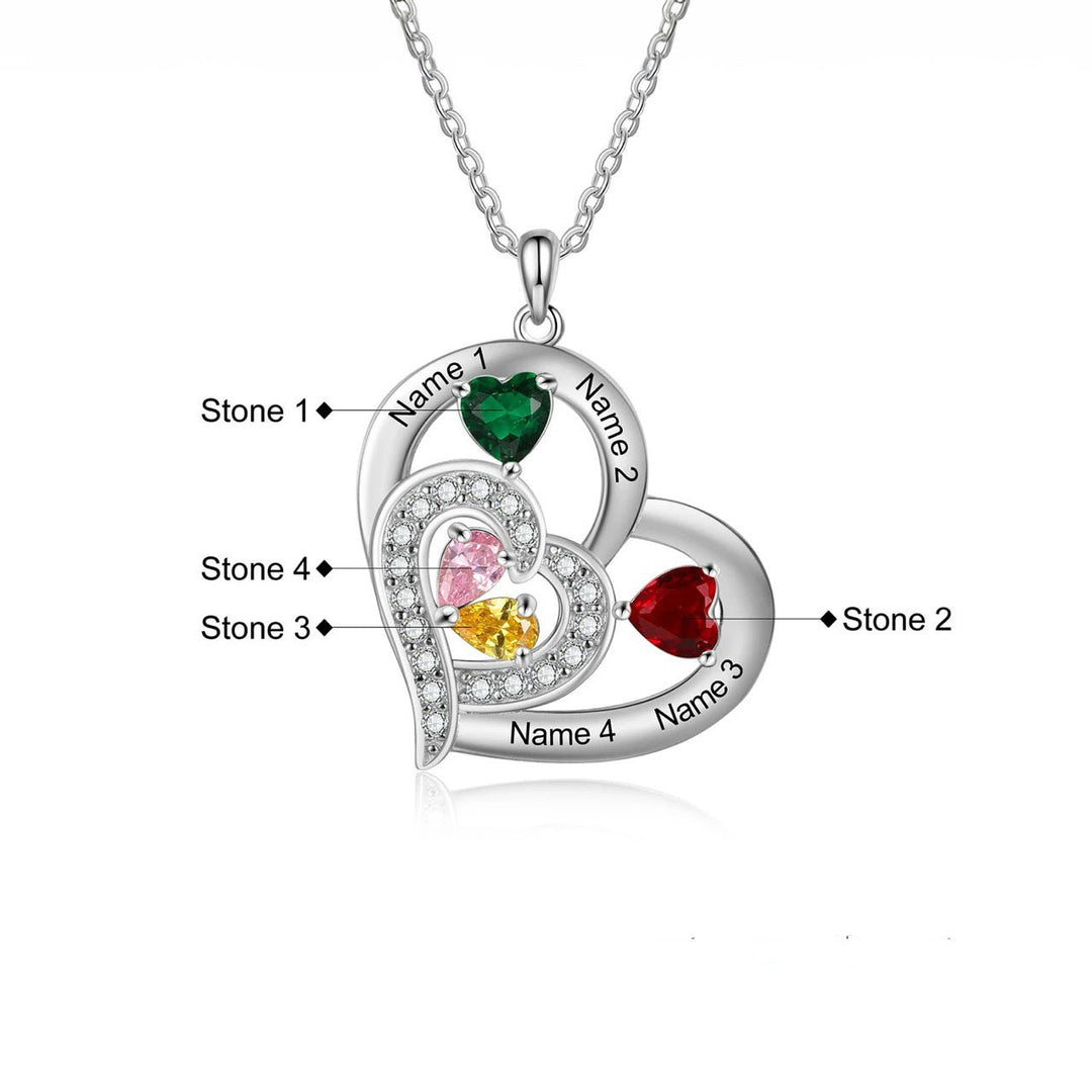 BowLift | Personalized Name & Birthstone Heart Necklace
