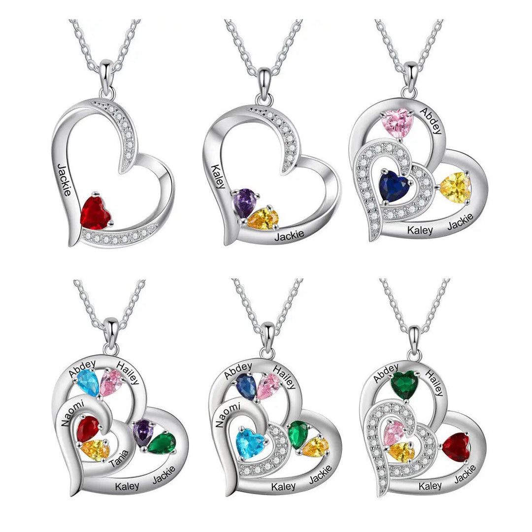 BowLift | Personalized Name & Birthstone Heart Necklace