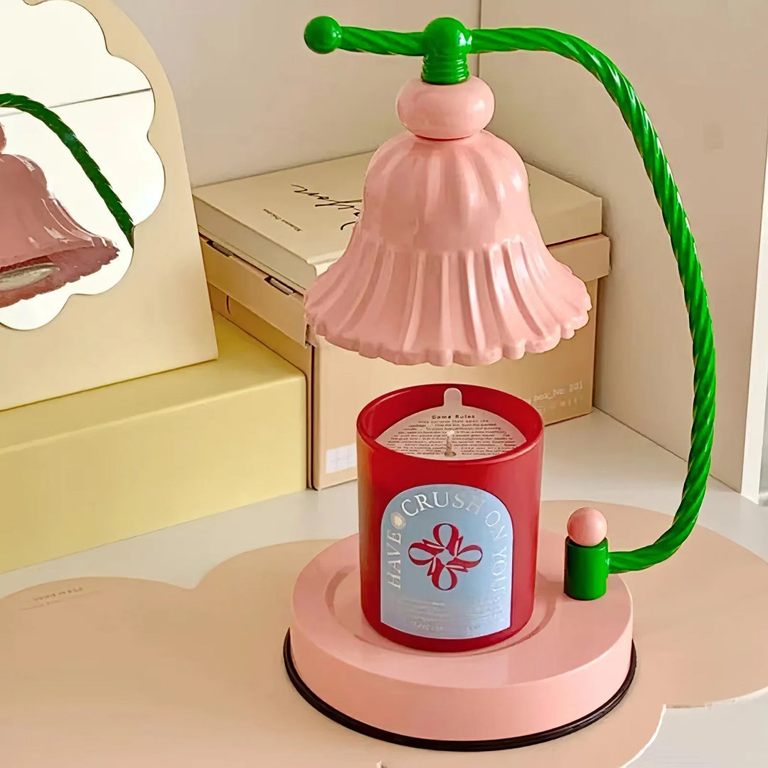 BowLift | BloomAura – Charming Pink Glass Table Lamp