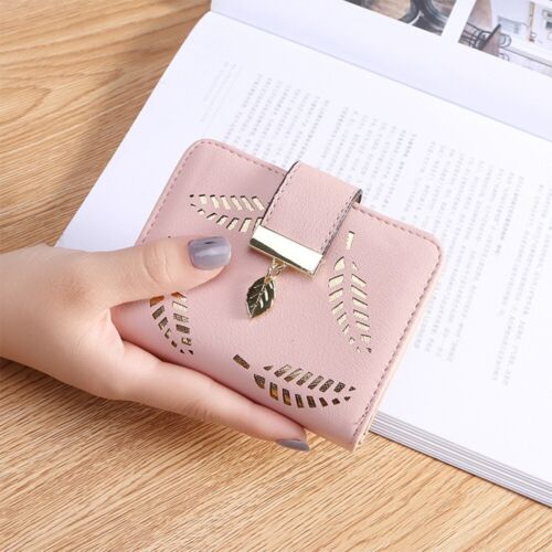 BowLift | GoldenLeaf PU Leather Wallet with Leaf Charm Design
