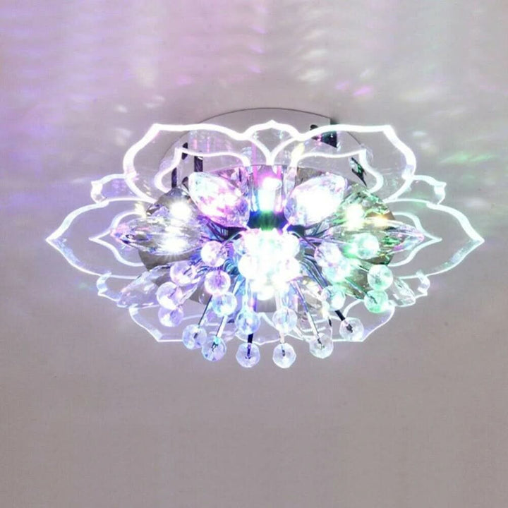 BowLift | FloralGlow LED Crystal Ceiling Lamp – Elegant Flower Design