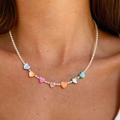 BowLift | Playful Beaded Hearts Choker Necklace